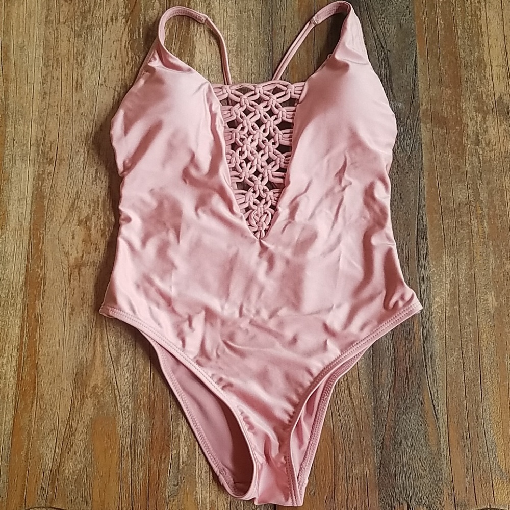Tinibikini 1piece swimsuit Shimmery DustyRose
